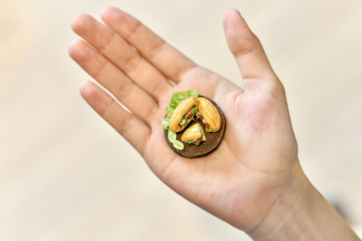 A tiny clay model of a 'banh mi' sandwich created by Vietnamese artist Nguyen Thi Ha An