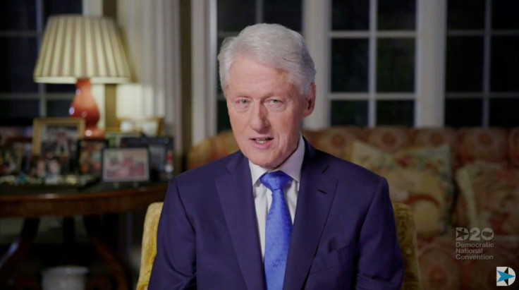 Former president Bill Clinton addressing the Democratic convention