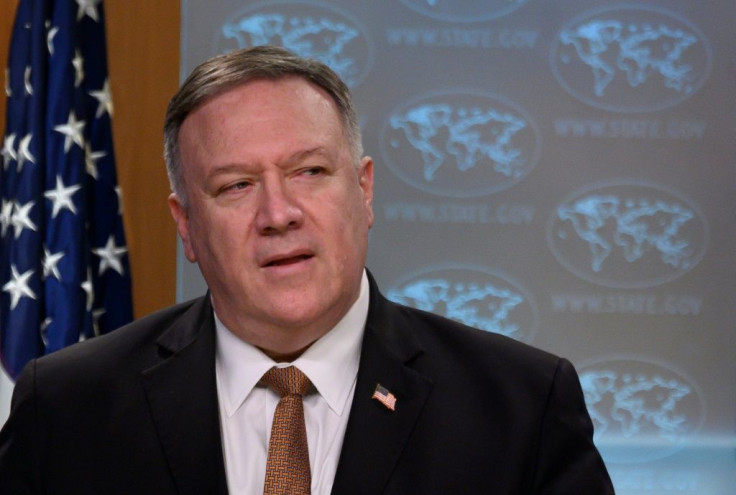 Secretary of State Mike Pompeo, seen here in March 2020, says the US can unilaterally reimpose UN sanctions on Iran