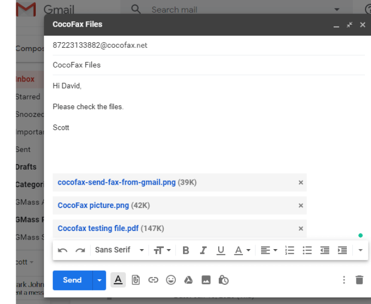 Send Fax From Gmail With CocoFax