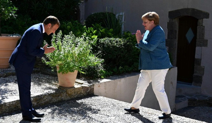 Macron welcomed Merkel with a Namaste-style greeting due to the coronavirus pandemic