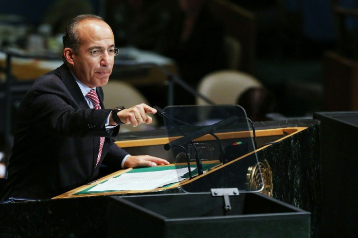 Mexico's former leader Felipe Calderon, pictured in 2012, accused President Andres Manuel Lopez Obrador of "political persecution"
