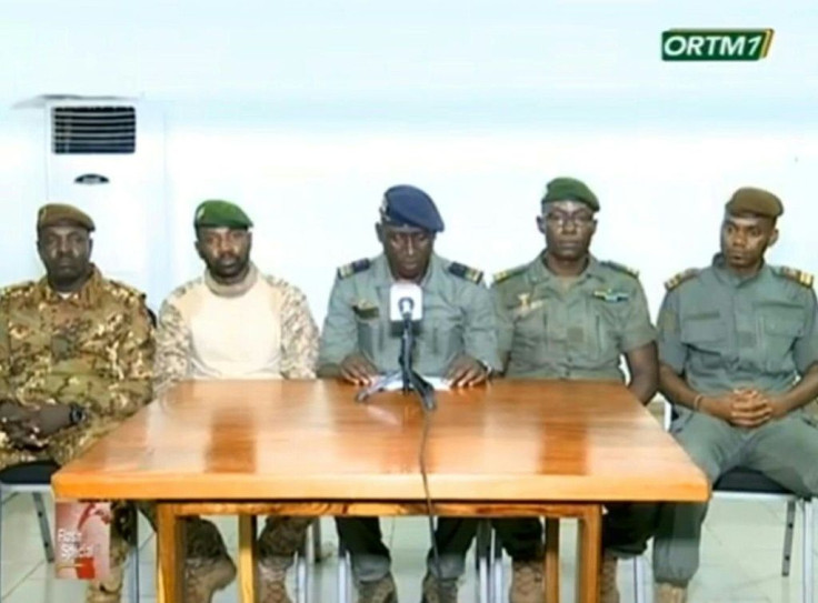 The coup leaders, pictured on state television after announcing they had taken power