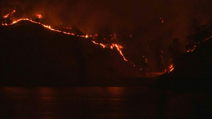 Footage of a brush fire in Napa Valley, where the âHennessey Fireâ has been burning for a couple of days.