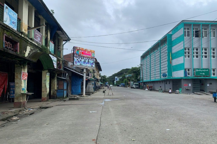 Sittwe's streets were empty, with masked residents encountering barricaded roads as they tried to run errands