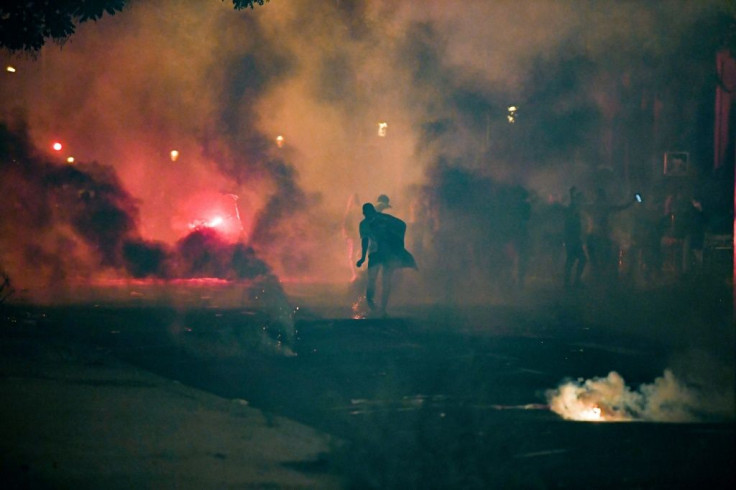 French police fired tear gas near the Parc des Princes stadium, where fans watched the Champions League final on a big screen