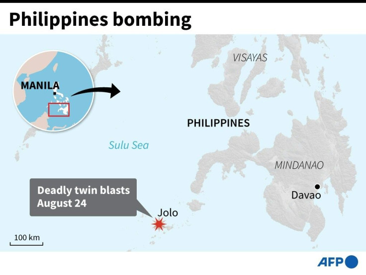 Map locating Jolo island in the southern Philippines where a deadly twin bombing took place on Monday.