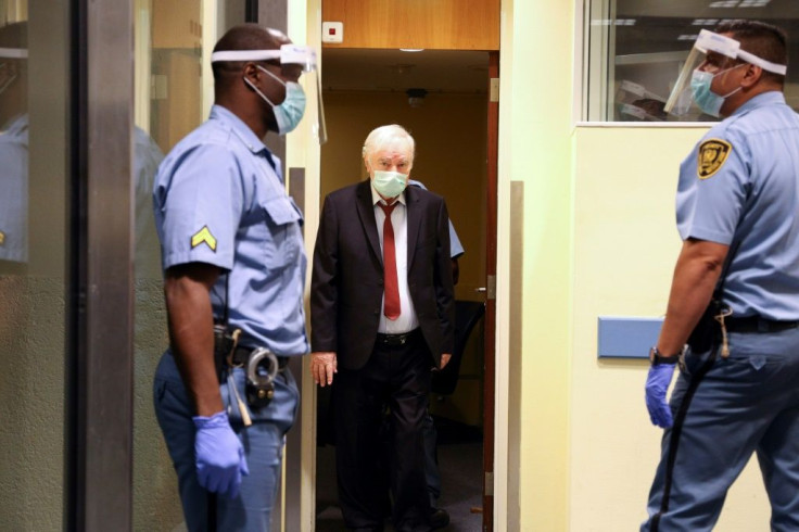 Bosnian Serb military chief Ratko Mladic arrived in court wearing a mask because of coronavirus