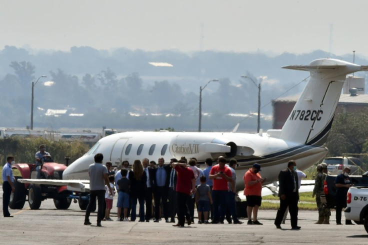 Former Brazil football star Ronaldinho flew out of Paraguay in a private jet, television footage showed, heading for Rio de Janeiro after he spent five months in detention over a forged passport scandal