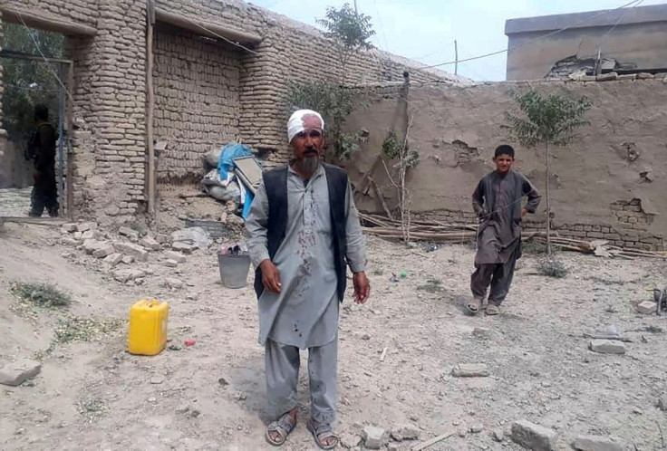 An injured man near the site of the bombing