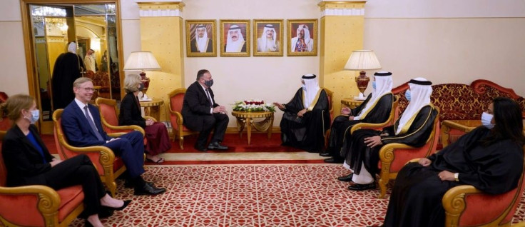 US Secretary of State Mike Pompeo met with Bahrain Foreign Minister Abdullatif bin Rashid Al-Zayani on his arrival in the capital Manama late Tuesday