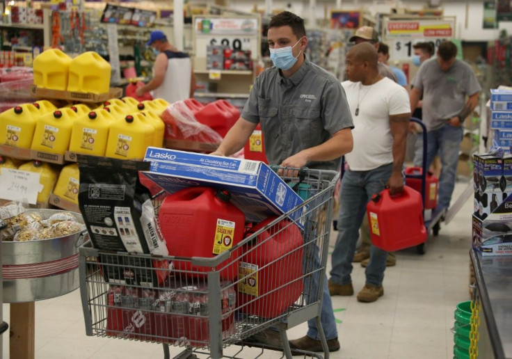 Residents of Lake Charles, Louisiana, purchase supplies ahead of the arrival of Hurricane Laura