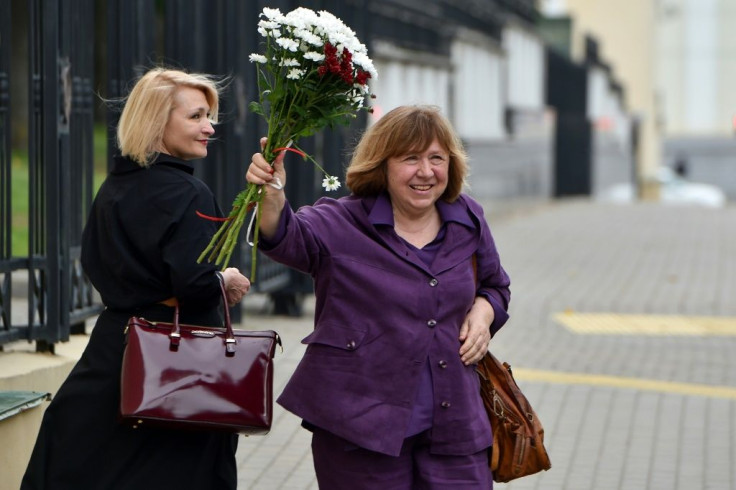 Svetlana Alexievich said she refused to answer questions about her opposition role
