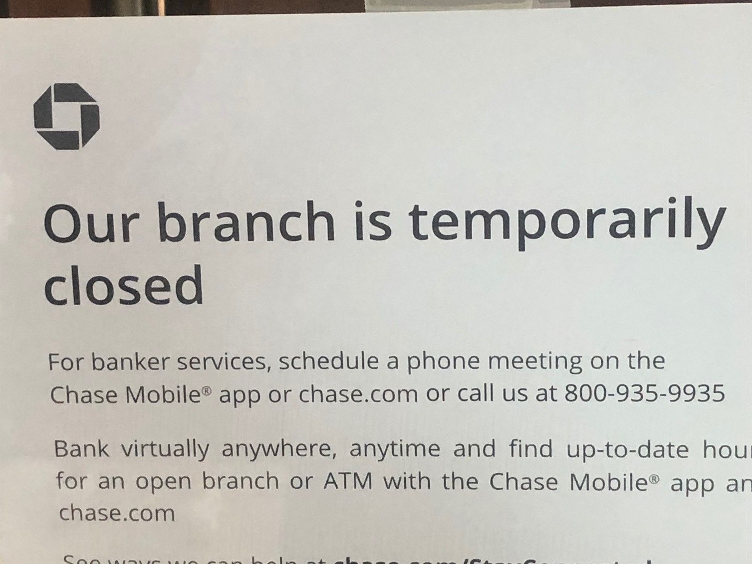 Bank Branch Closed 