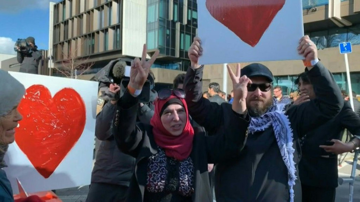 IMAGES: Relatives of victims sing and hug each other in solidarity outside the court in Christchurch after the New Zealand mosque gunman Brenton Tarrant was sentenced to life in prison without parole on Thursday for the live-streamed massacre of 51 Muslim