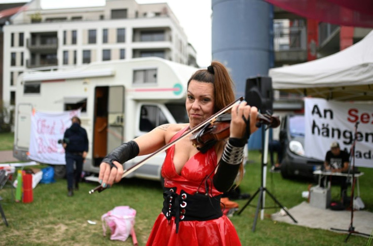 German sex workers have protested to demand the reopening of brothels amid the new coronavirus pandemic