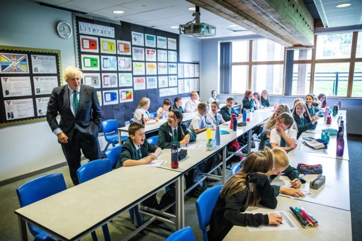 Britain's Prime Minister Boris Johnson visited a school in Coalville as the year started on Monday