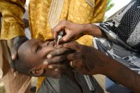 Vaccination programmes like this one in Nigeria in 2017 eradicated wild poliovirus in Africa but vaccine-derived polio still poses a threat in many countries