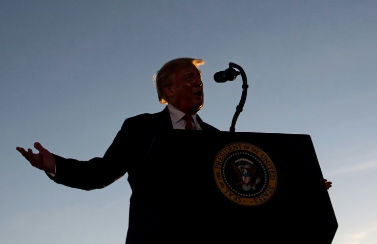 US President Donald Trump takes his "law and order" message to a rally in New Hampshire