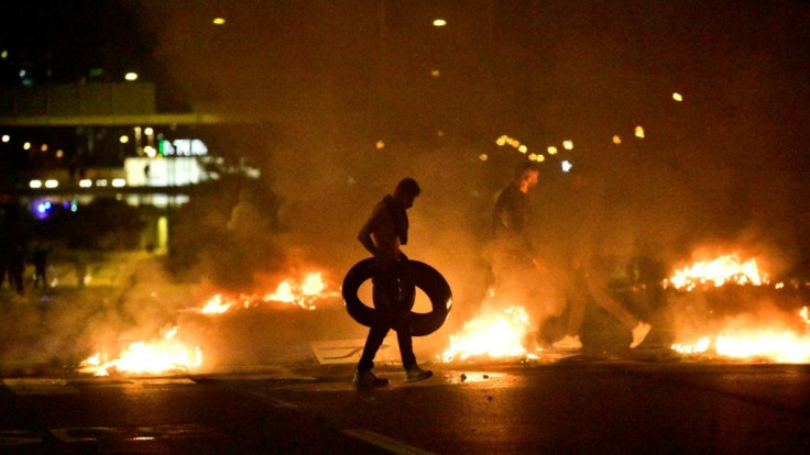 Around 300 people were on the streets of Malmo, with violence escalating as the evening wore on