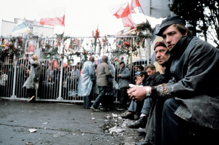 Striking workers at the Lenin shipyard in Gdansk, Poland, on August 20, 1980