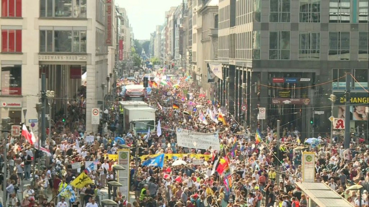 IMAGESThousands of coronavirus sceptics descend on Berlin for a mass protest against pandemic restrictions that was allowed to go ahead after a bitter legal battle.