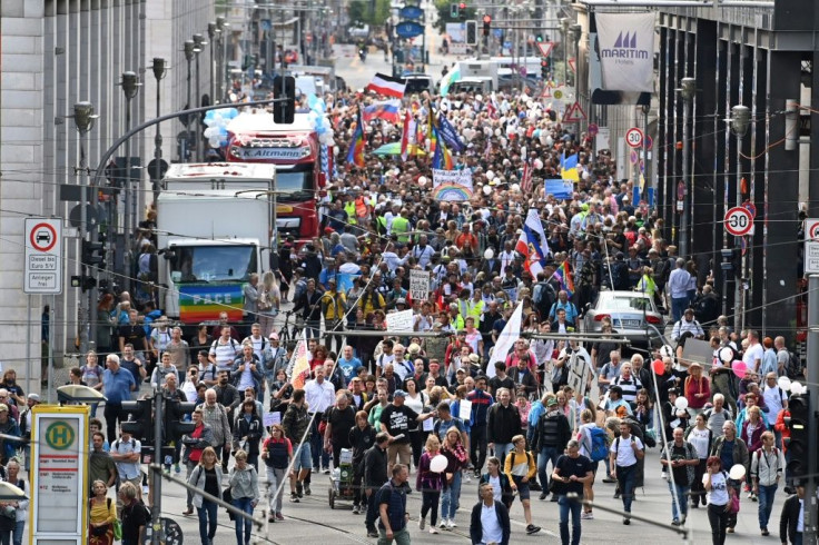 Berlin city authorities had previously decided not to allow the Saturday demonstration to go ahead, before reversing course