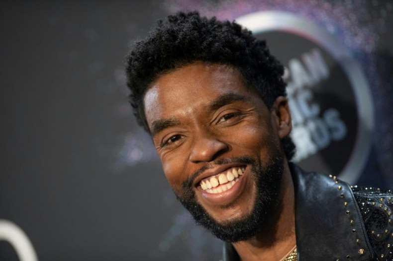 Late US actor Chadwick Boseman, star of "Black Panther," poses during the 2019 American Music Awards