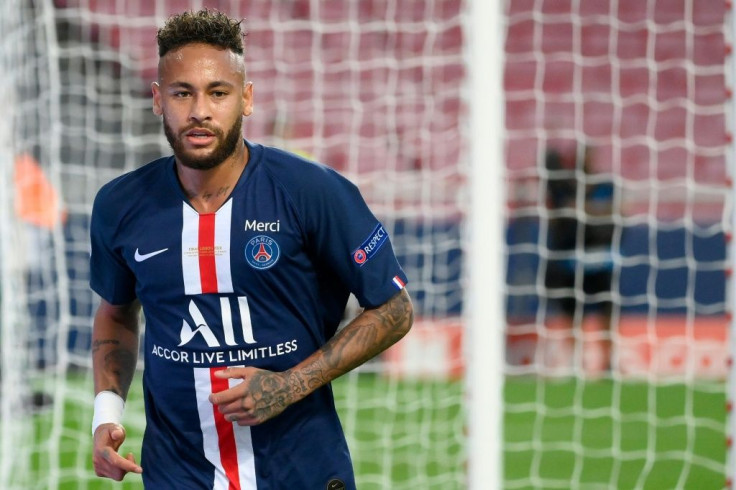 Brazilian forward Neymar is shown during the UEFA Champions League final between Paris Saint-Germain and Bayern Munich on August 23, 2020