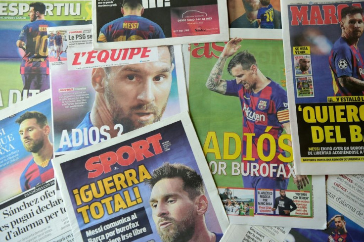 Front page news: Lionel Messi's wish to quit Barcelona made headlines around the world