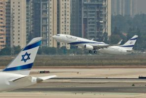 An El Al airliner carrying a US-Israeli delegation to the UAE following the normalisation accord lifts off in the first-ever commercial flight from Israel to the UAE