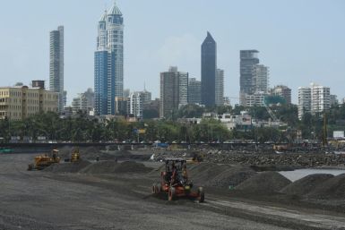 A coastal road project underway in Mumbai