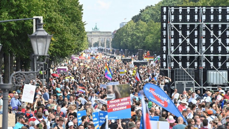German demonstrators against mask rules and other restrictions tried to storm parliament in the biggest of several European protests over the weekend