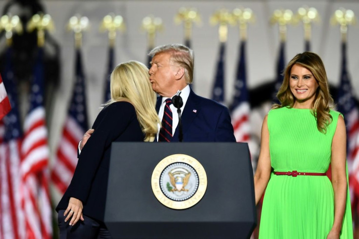 Melania Trump (right) exchanged a frosty glare with her stepdaughter Ivanka at the 2020 Republican convention
