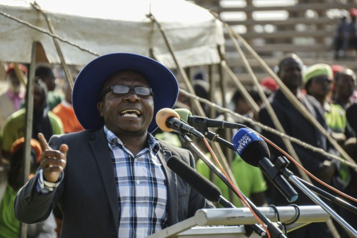 Jacob Ngarivhume, seen here at a rally in 2017, had called for protests on the second anniversary of presidential elections won by Emmerson Mnangagwa