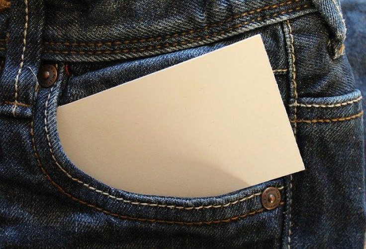 business card jeans pocket