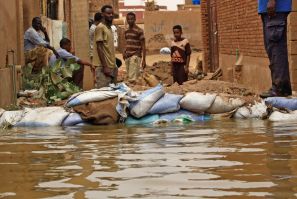 Flood waters from the Nile have swamped the Sudan's Tuti island, wedged between the twin cities of Khartoum and Omdurman, destroying homes and forcing people to flee