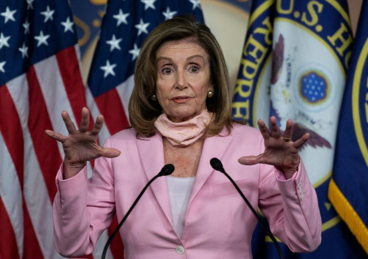 US House speaker Nancy Pelosi, seen in August 2020, is an outspoken critic of President Donald Trump