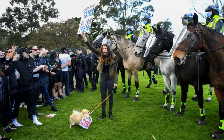 More than a dozen protestors were arrested in Melbourne for flouting anti-lockdown orders in the Australian city