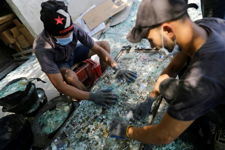 The glass from Beirut is sorted multiple times before it is used at the Uniglass factory