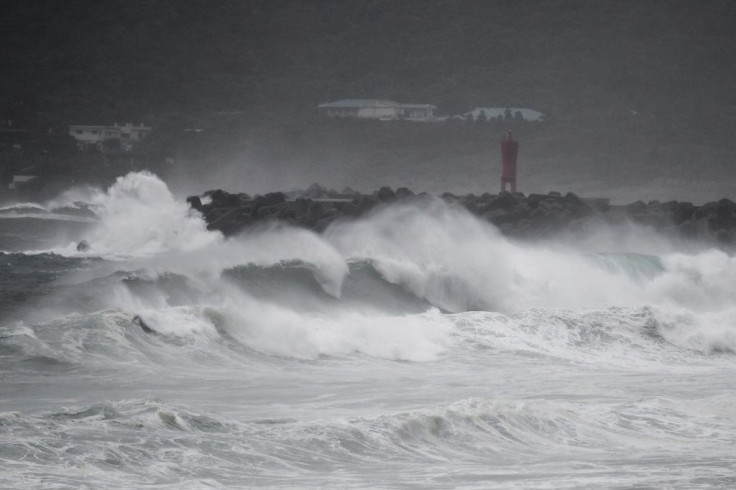 Typhoon Haishen has forced the cancellation of hundreds of flights, according to Japan's national broadcaster NHK