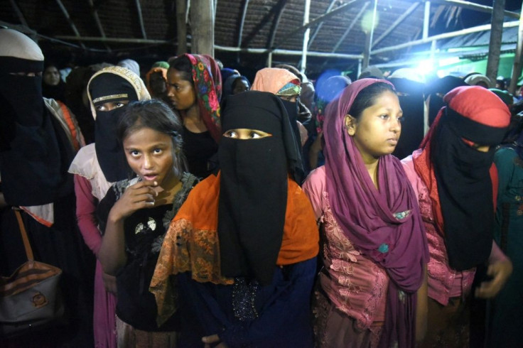 Some of the Rohingya migrants who arrived at Lhokseumawe in Indonesia