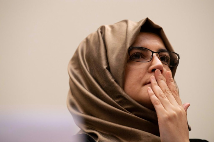 Khashoggi's fiancee hatice Cengiz, seen in this May 2019 picture, branded the verdict a "farce"