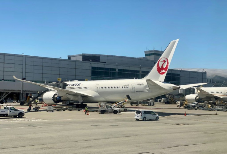 A Boeing 787 of Japan Airlines (JAL) at the gate at San Francisco International Airport (SFO) on July 30, 2020: Boeing has reported that parts in eight of its 787 airplanes do not meet its production standards