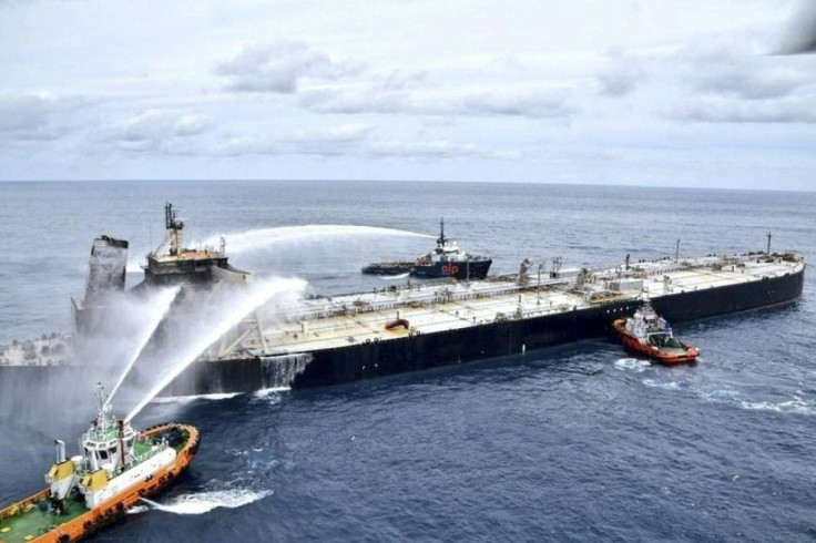 The New Diamond, a supertanker carrying 270,000 tonnes of crude oil, has been ablaze for days off the coast of Sri Lanka