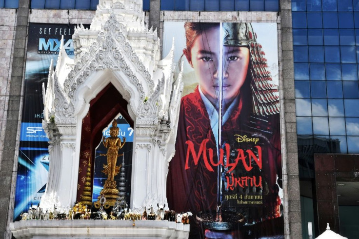 A billboard for Disneyâs "Mulan" film is seen outside a shopping mall in Bangkok, where calls for a boycott of the movie are growing