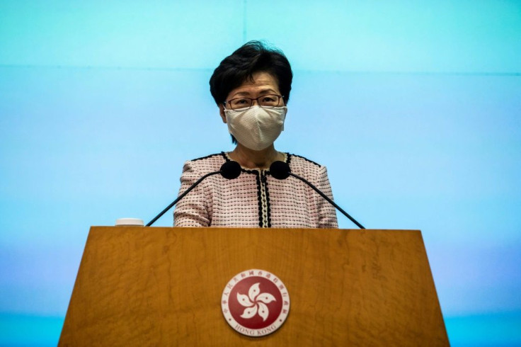 Hong Kong's Chief Executive Carrie Lam speaking to the media on September 8. She said criticism of the government would not violate any legislation