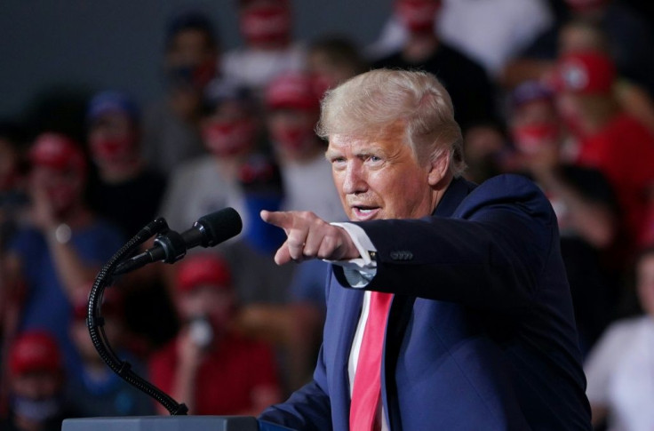 On the campaign trail: US President Donald Trump tells supporters in Winston-Salem, North Carolina that he is bringing US troops home from overseas wars
