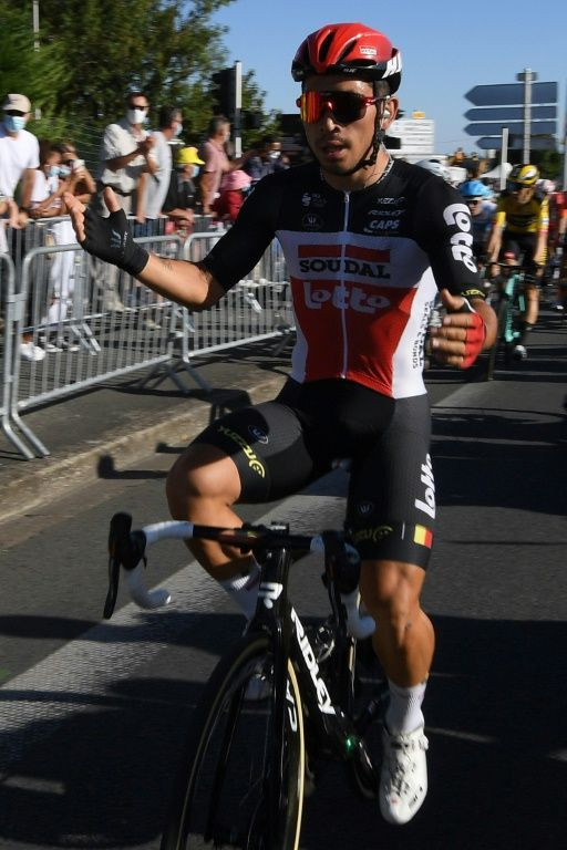 Caleb Ewan timed his run to perfection on a hotly conested sprint