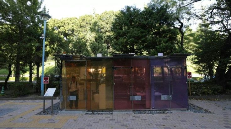 Spacious, clean, and almost completely see-through, an unusual new public toilet block has been built in a Tokyo park - but thankfully, the walls turn opaque when you lock the door.